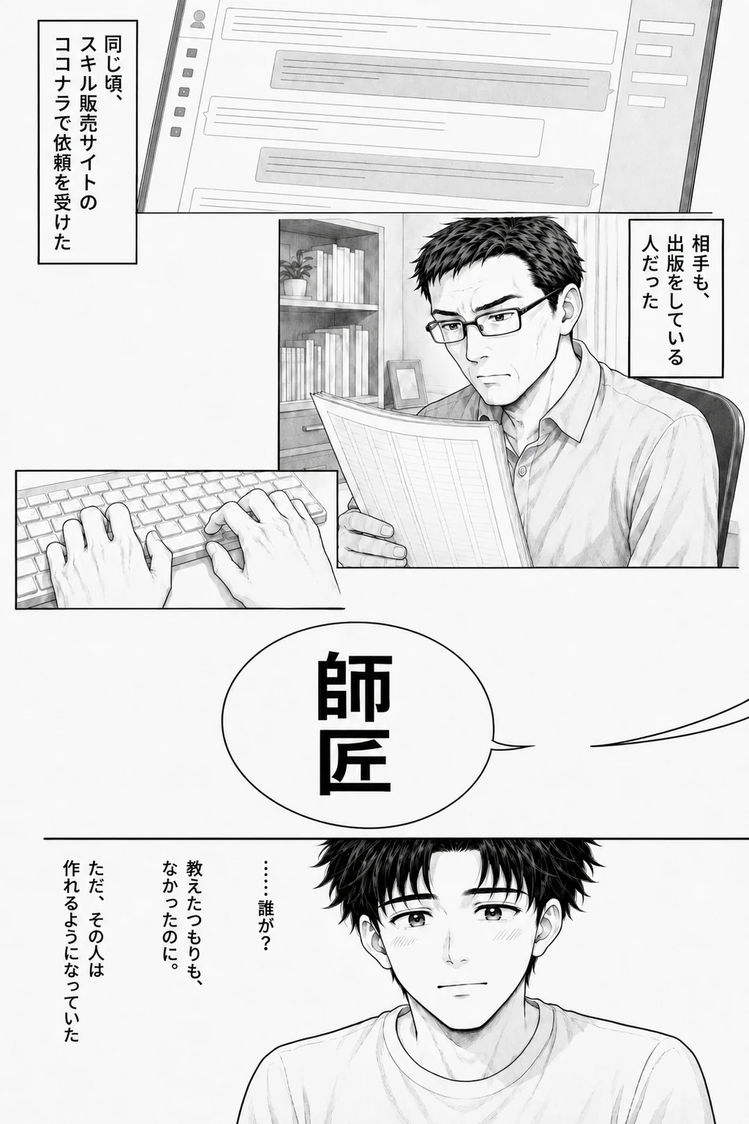 ココナラで受けた依頼者から「師匠」と呼ばれるようになる。