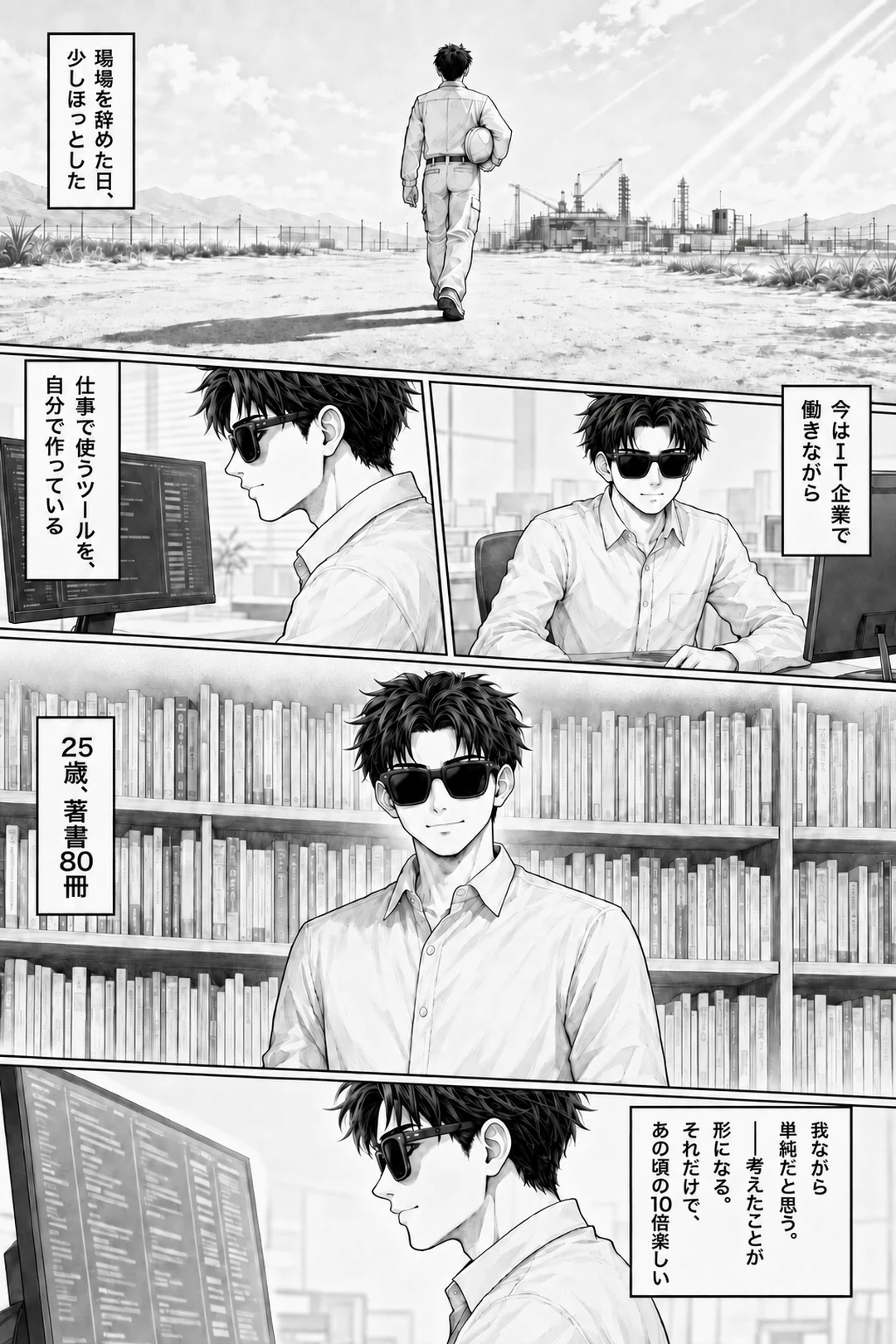 現場を辞めた日。今はIT企業で働きながら、自分の道具を自分で作っている。25歳、著書80冊。